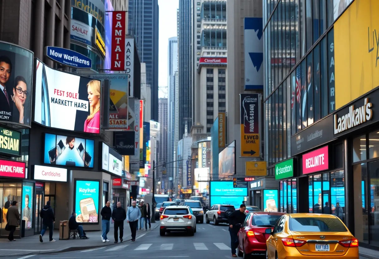 Digital marketing advertisements in New York City.