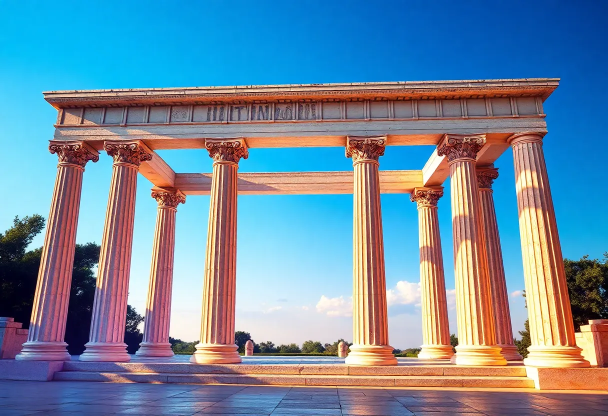 Illustration of Digital Parthenon Framework combining ancient Greek design with modern marketing concepts.