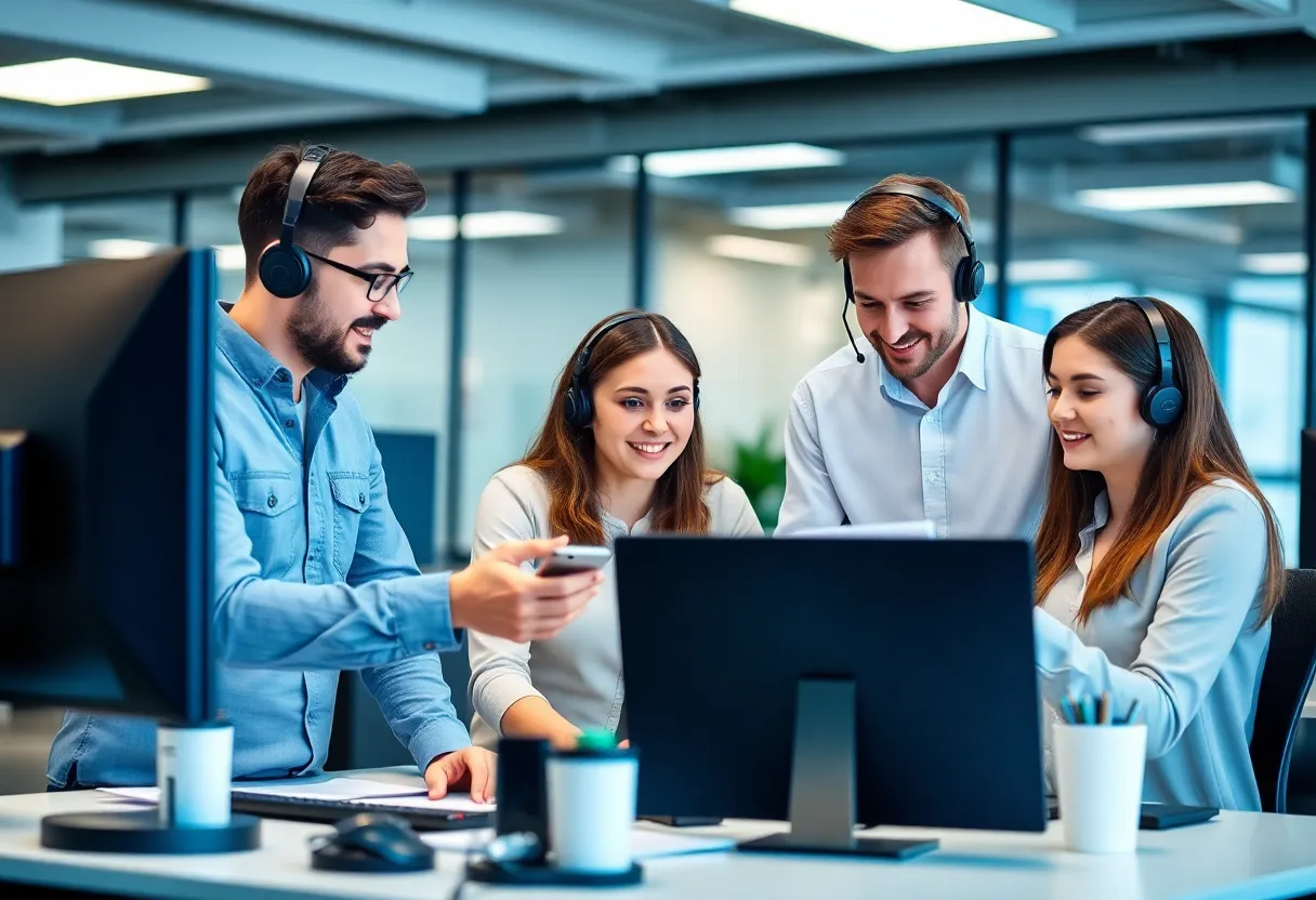 AquaOrange IT support team collaborating in an office