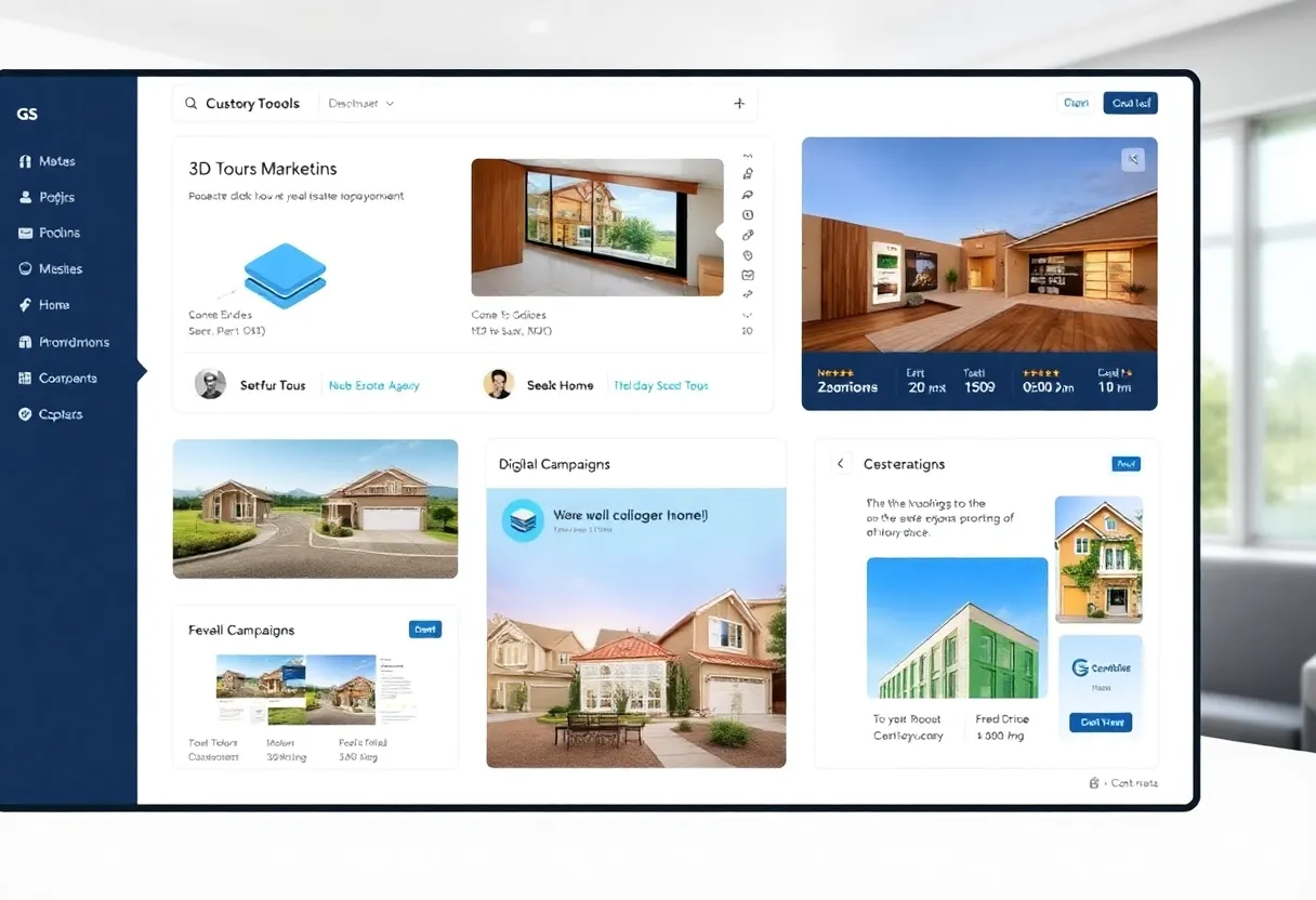 Dashboard of Matterport Marketing Cloud featuring real estate marketing tools.